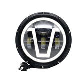 LIU HJG 7 Inch Round Harley Led Headlight Compatible with Jeep Thar, Harley Davidson & Royal Enfield (DC12-80V, 90W)